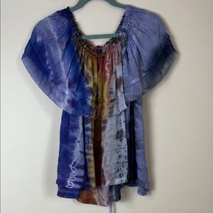 Raquel‎ Allegra Rainbow Silk Blouse Size 1 or Small